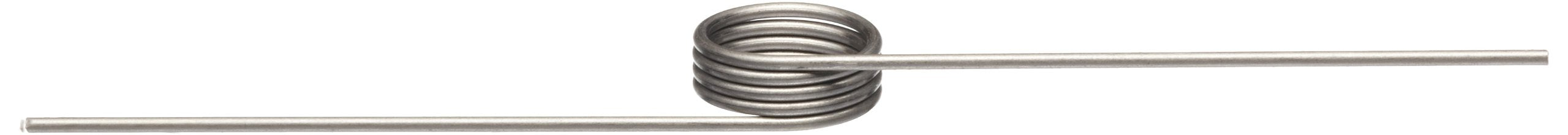 302 Stainless Steel Torsion Spring, Right Hand Wind Direction, 180° Deflection, 0.767" OD, 0.063" Wire Size, 2" Leg Length, 0.5" Mandrel Size, 0.475" Min. Axial Space (Pack of 10)