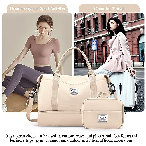 Weekender Bags for Women,Personal Item Travel Bag with Shoes Compartment,Overnight Travel Duffel Bag with Toiletry Bag