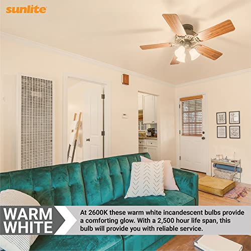 Sunlite 41622 Incandescent Appliance A15 Light Bulb, 15 Watts, 70 Lumens, Medium Base (E26), Dimmable, Mercury Free, 2600K Warm White, Frost, 24 Count