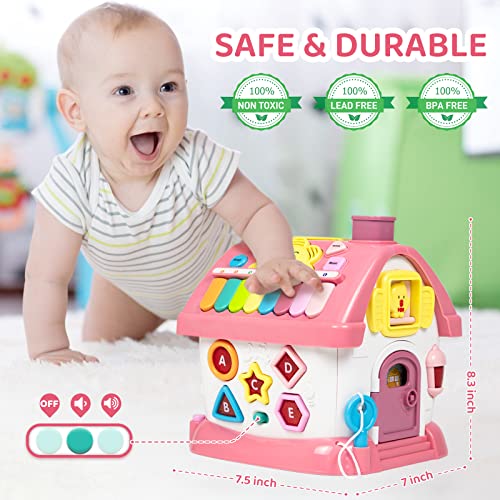 Marstone Toys for 1+ Year Old Girl Gifts, First birthday Gifts for Girls, 8-in-1 Montessori Toddler Toys House with Learning and Playing, Christmas and Birthday Gifts for kids Aged 1-2