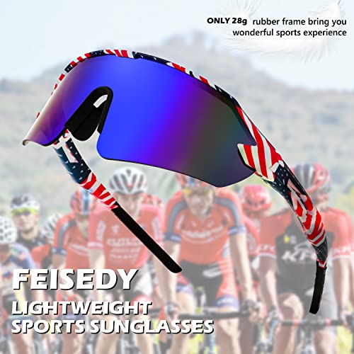 FEISEDY Sports Sunglasses for Men and Women, UV400 Protection Outdoor Cycling Driving Fishing Glasses B2987