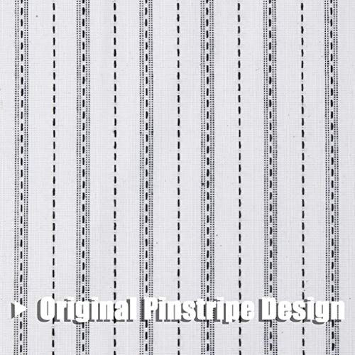 SXZJTEX Striped Cafe Kitchen Curtain Tiers Rustic Sheer Pinstripe Small Window Drapes Rod Pocket for Bathroom & Kitchen, Patio, Laudry 27 x 24, White/Black