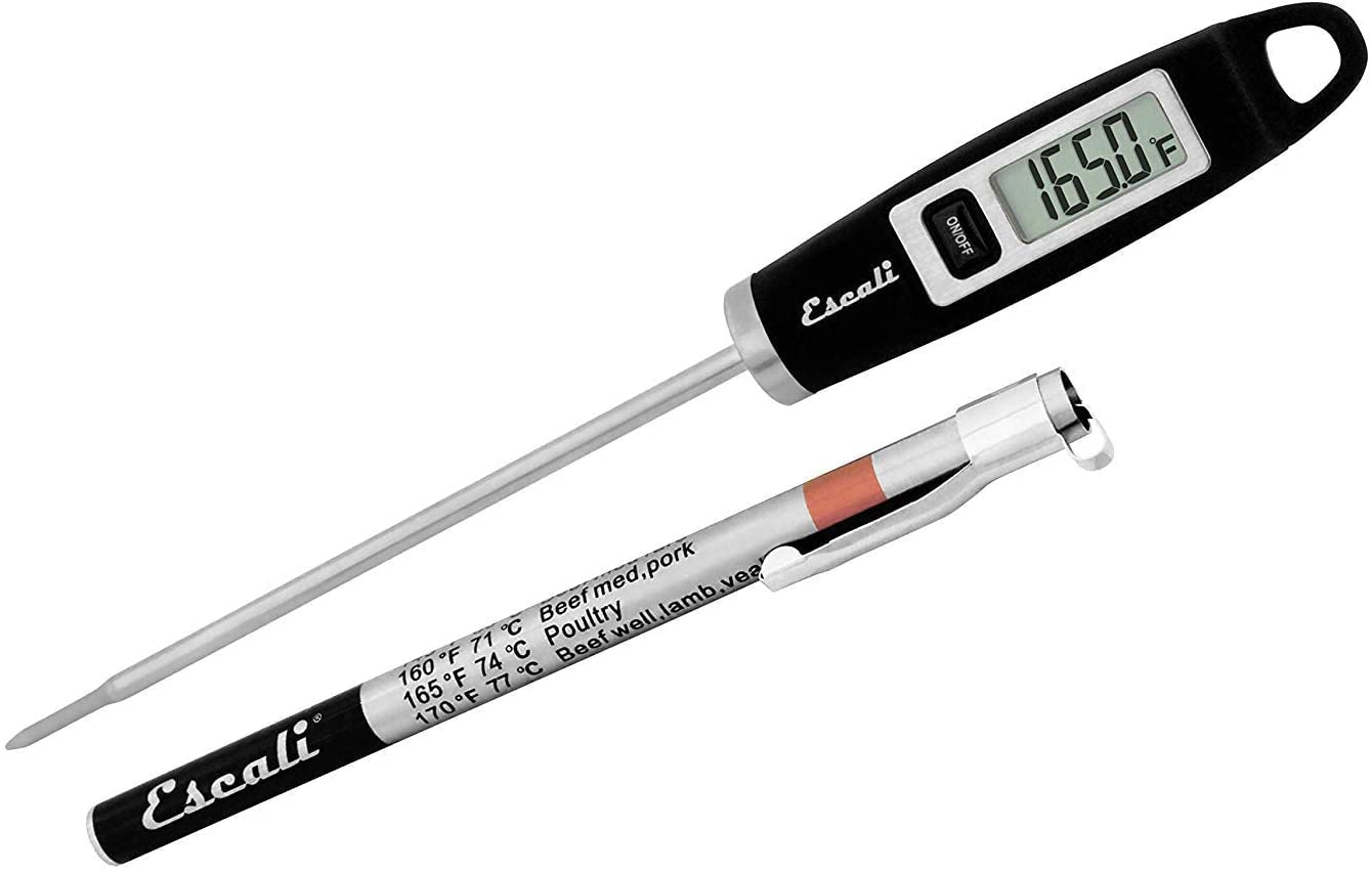 Escali DH1 Gourmet Digital Meat Thermometer with Extra Long Probe, NSF Certified, Black