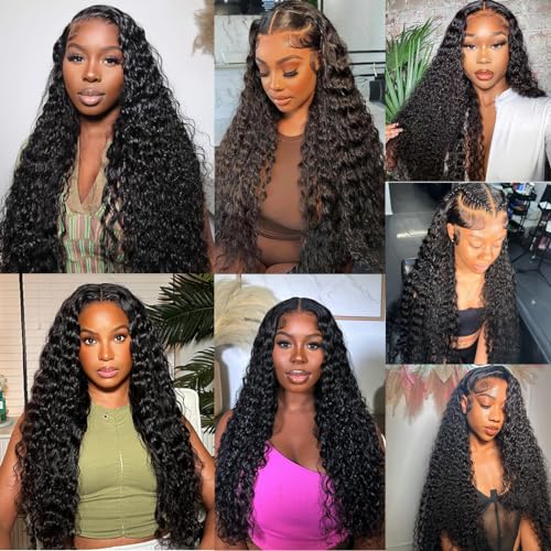 13X4 Chocolate Brown Lace Front Wigs Human Hair 180 Density Deep Wave Lace Front Wigs Human Hair Pre Plucked Glueless Hd Lace Frontal Wigs Human Hair Brown Colored Curly Lace Front Wig Human Hair