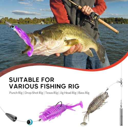 THKFISH Swimbait Fishing Lures,Soft Plastic Fishing Lures Pre-Rigged Jig Head Soft Lures 5 Piece Swimbaits Kit with Hook and Noise Attractor Beads,Great for Catches All Species