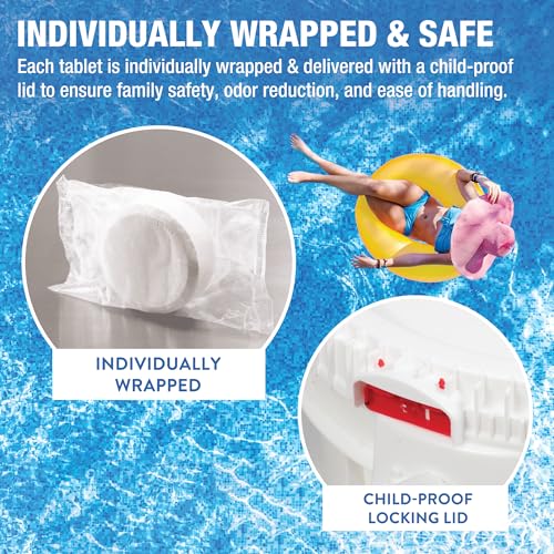 Doheny's 3 Inch Stabilized Chlorine Tablets | Pro-Grade Pool Sanitizer, Long Lasting, Slow Dissolving, 99% Pure Tri-Chlor, Individually Wrapped - 8lb