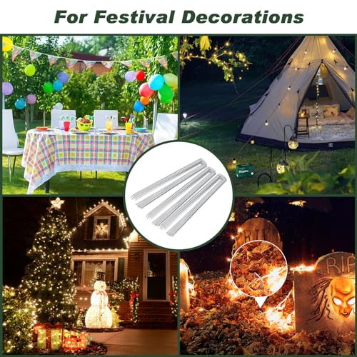 FEED GARDEN 4 Inch 50 Pack Galvanized Landscape Staples 11 Gauge Anti-Rust Garden Stakes Landscaping Fabric SOD Pins Yard Stakes for Weed Barrier Fabric