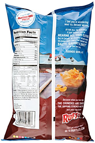 Ruffles Potato Chips, Sour Cream and Onion, 8.5 Ounce (Pack of 4)