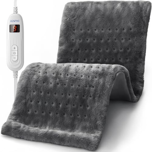 RENPHO Heating Pad for Back Pain & Cramps Relief, FSA HSA Eligible, Heat Pad for Knee and Leg, Christmas Gifts for Women Men Mom, Auto Shut Off, ETL Certified, Heat Patches, Large King Size 12" x24‘’