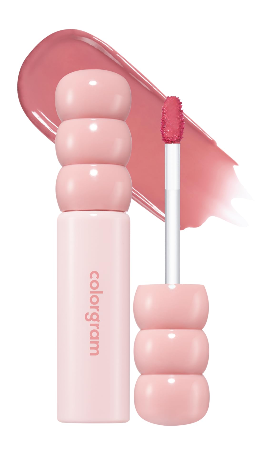 COLORGRAM Fruity Glass Tint 14 Sulky Lychee, Long-Lasting Glossy Lip Tint, Korean Beauty Lip Gloss Tint, Geek Nude Series