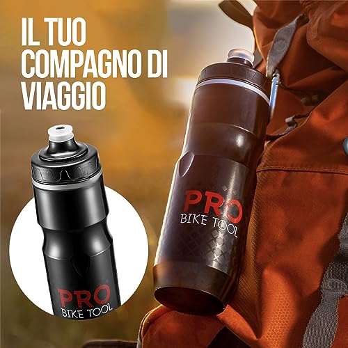 PRO BIKE TOOL Insulated Bike Water Bottle -Bonus Sports Carry Loop - For All Physical Activities & Cycling-Keep Your Drinks Cooler, Longer - 680ml 24oz