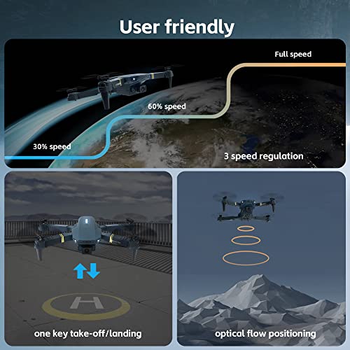 Brushless Super Endurance Foldable Drone with Camera for Beginners–60+ min Flight Time, WiFi FPV Quadcopter with 120°Wide-Angle 1080P HD Camera, Brushless Motor, Auto Hover, Follow Me (3 Batteries)