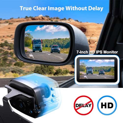 ZEROXCLUB Wired Backup Camera Kit with 7" Monitor, HD 1080P Display for Car Truck/Pickup/SUV/Van/RV, Night Vision Rear View Camera IP69 Waterproof-B7