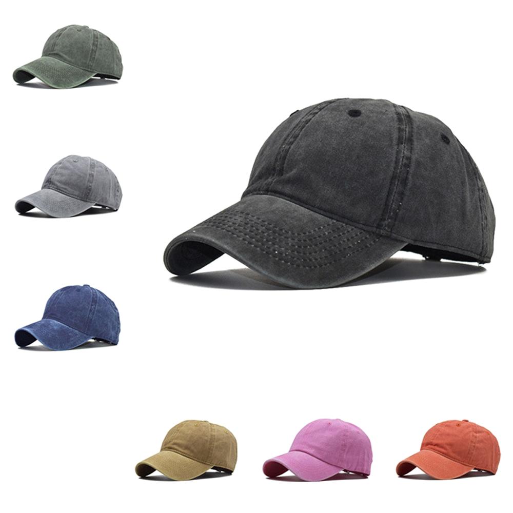 Men Women Washed Distressed Twill Cotton Cap Vintage Adjustable Hat