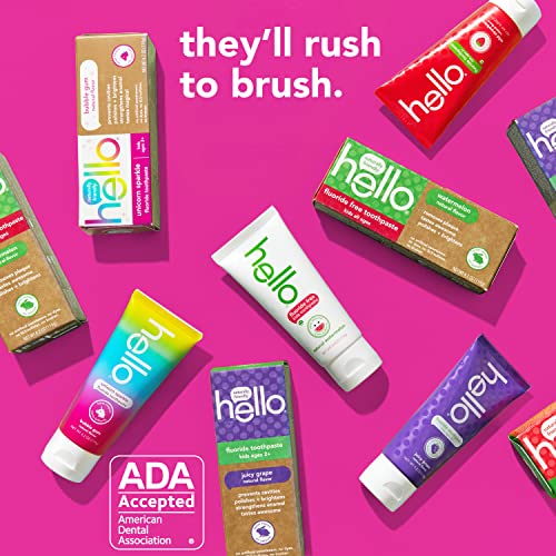 hello Kids Natural Wild Strawberry Toothpaste with Fluoride, SLS Free, ADA Accepted, Ages 2+, Vegan, 4.2 Ounces (3 Pack)