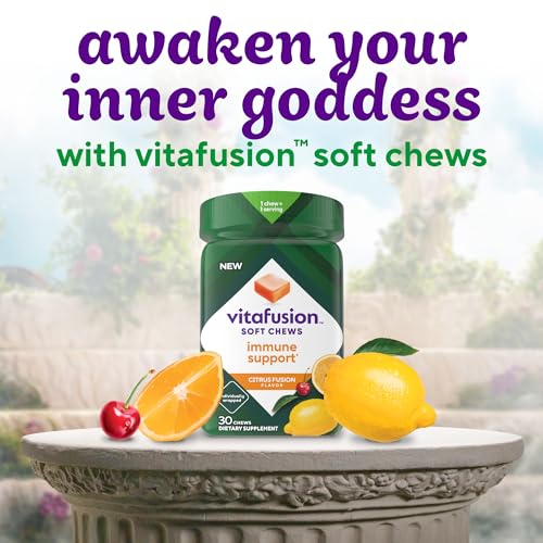 Vitafusion Soft Chews Immune Support (1), Adult Chewable Vitamin C for Immune Support, Individually Wrapped, Citrus Fusion Flavor, 30 Chews, 30 Day Supply