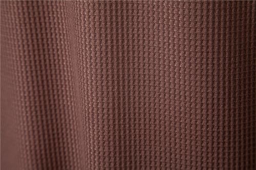 DELCARINO Men's Causal Pullover Hoodie Lightweight Solid Color Hooded Sweatshirt Tops Long Sleeve Waffle-Knit Henley Shirt (Small, Brown)