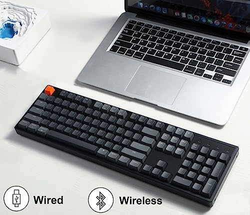 Keychron K10 Full Size Layout 104-Key Wireless Mechanical Keyboard, Hot-Swappable RGB Backlight with Gateron G Pro Brown Switch Aluminum Bluetooth/Wired Gaming Keyboard for Mac Windows