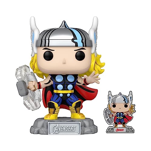 Funko Pop! & Pin: The Avengers: Earth's Mightiest Heroes - 60th Anniversary, Thor with Pin, Amazon Exclusive