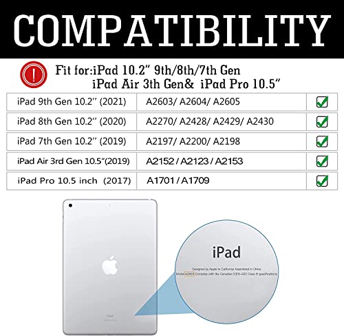 Keyboard Case for iPad 9th Generation,7 Color Backlight iPad Keyboard for 10.2-inch 9th /8th /7th /Air 3/Pro 10.5-inch,360° Rotatable Protective Cover with Apple Pencil Holder(Black)