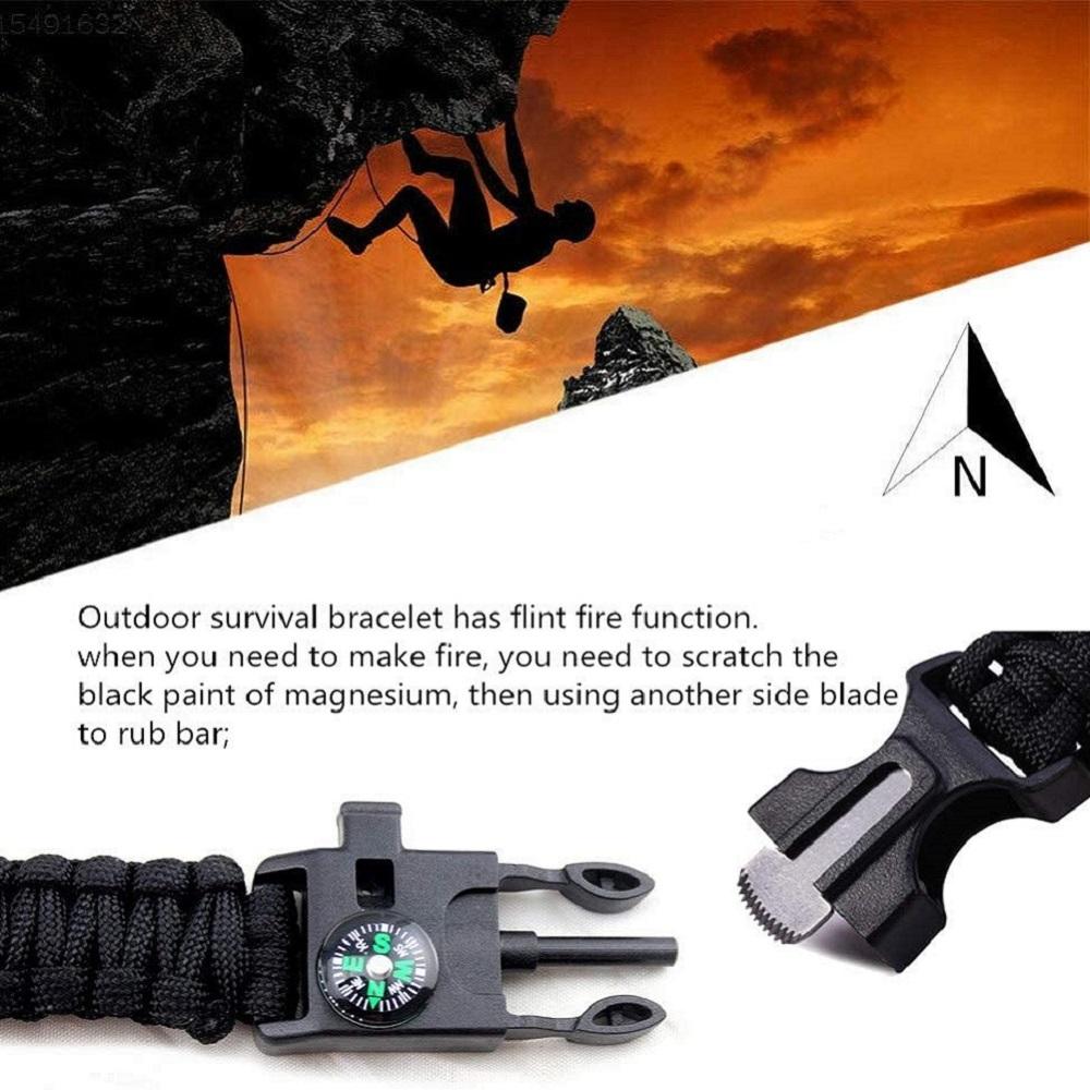 2 Pcs Emergency Bracelets Tactical Survival Gear with Compass Scraper