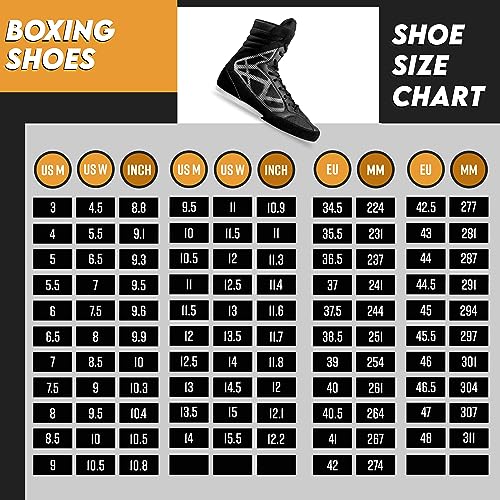 CORE Boxing Shoes - Lightweight Boxing Shoes for Men & Women - Boxing Training Shoes with High Support – High Traction Boxing Boots - Breathable Lace Up Boxer Shoes – Mens Kickboxing Shoes White