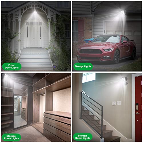 Quiltered Motion Sensor Outdoor Lights, Battery Operated 600LM Motion Detector Security Lights, Black (1 Pack)