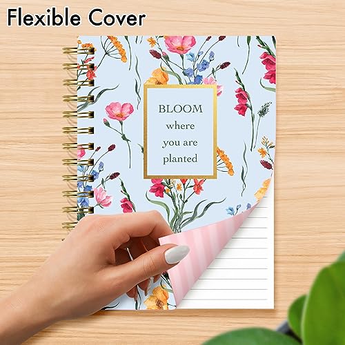 Designer Greetings, Designer Papers Flex Cover Journal with Elastic Band, Pink and Gold Bird Design - 320 Pages (6” x 8.25”) - Back-to-School Supplies, Creative Writing, Personal Notes