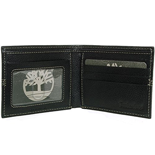 Timberland mens Sportz Quad Leather Passcase Wallet, Black (Quad Stitch), One Size