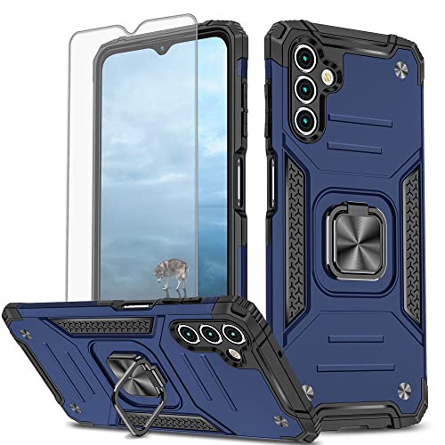 AYMECL A13 5G Case Galaxy A13 5G Case Samsung A13 Case with HD Screen Protector, Armor Grade Cases with Rotating Holder Kickstand Non-Slip Hybrid Rugged Case for Samsung Galaxy A13 5G Blue