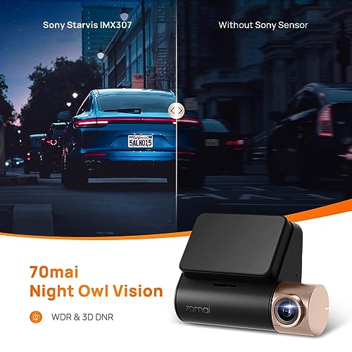 70mai Dash Cam Lite, 1080P Full HD, Smart Dash Camera for Cars, Sony IMX307, Built-in G-Sensor, 130° Wide Angle FOV, WDR, Night Vision, Loop Recording