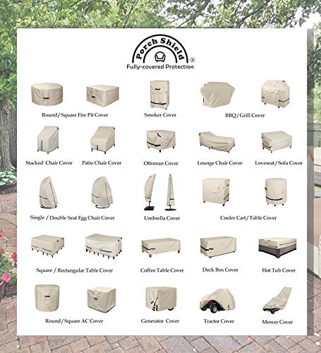 Porch Shield Fire Pit Cover - Waterproof 600D Heavy Duty Square Patio Fire Pit Table Cover Beige - 50 x 50 inch