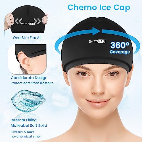 SuzziPad Chemo Care Kit, Cold Therapy Socks & Cold Gloves for Chemotherapy Neuropathy, Migraine Headache Relief Cap, Cancer Patients Must Have for Neuropathy Pain Relief, S/M