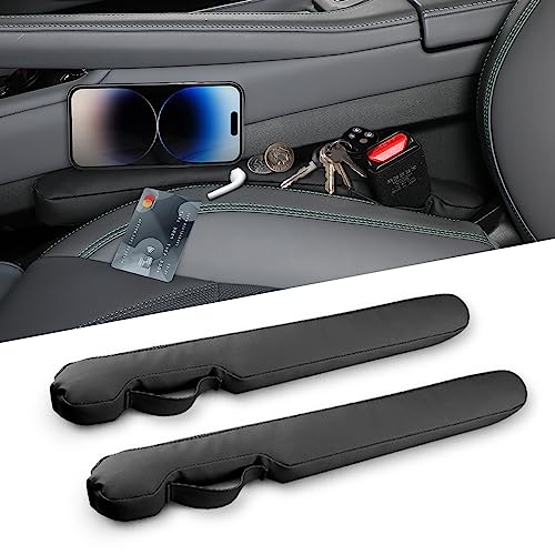 Homaupt Leather Car Seat Gap Filler Universal for Car Truck SUV to Block The Gap Between Seat and Console Stop Things from Dropping 2 Packs Beige