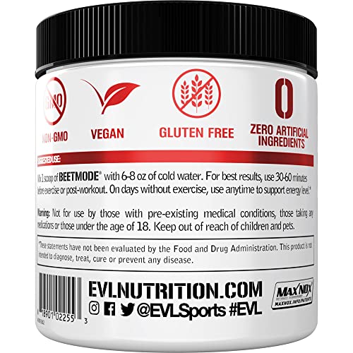 Evlution Nutrition Beet Root Powder Nitric Oxide Booster for Enhanced Energy and Pumps - Pre Workout Powder Beets Supplement - Black Cherry