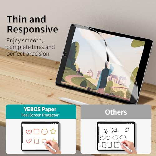 YEBOS Paper-Feel Magnetic Screen Protector for iPad 6th 5th 9.7 Inch(2018/2017), iPad Pro 9.7 2016, iPad Air 2 1, Write, Draw Like on Paper, Detachable,Reusable,Removable,Matte,Anti-Glare,Easy Install