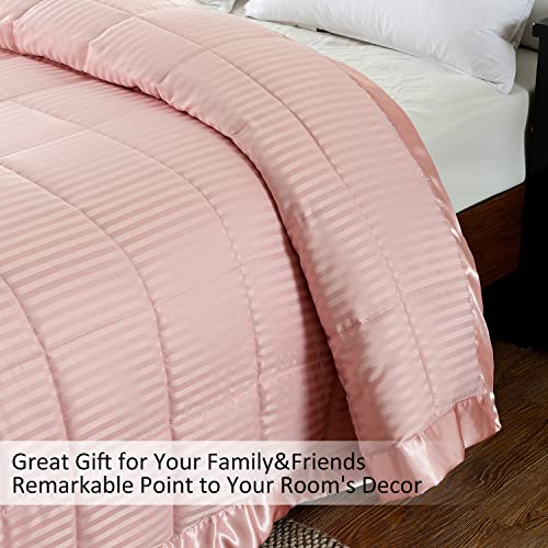 downluxe King Size Blanket with Satin Trim, Lightweight Down Alternative King Blanket for All Season, Machine Washable (Navy, 90x108 Inch)