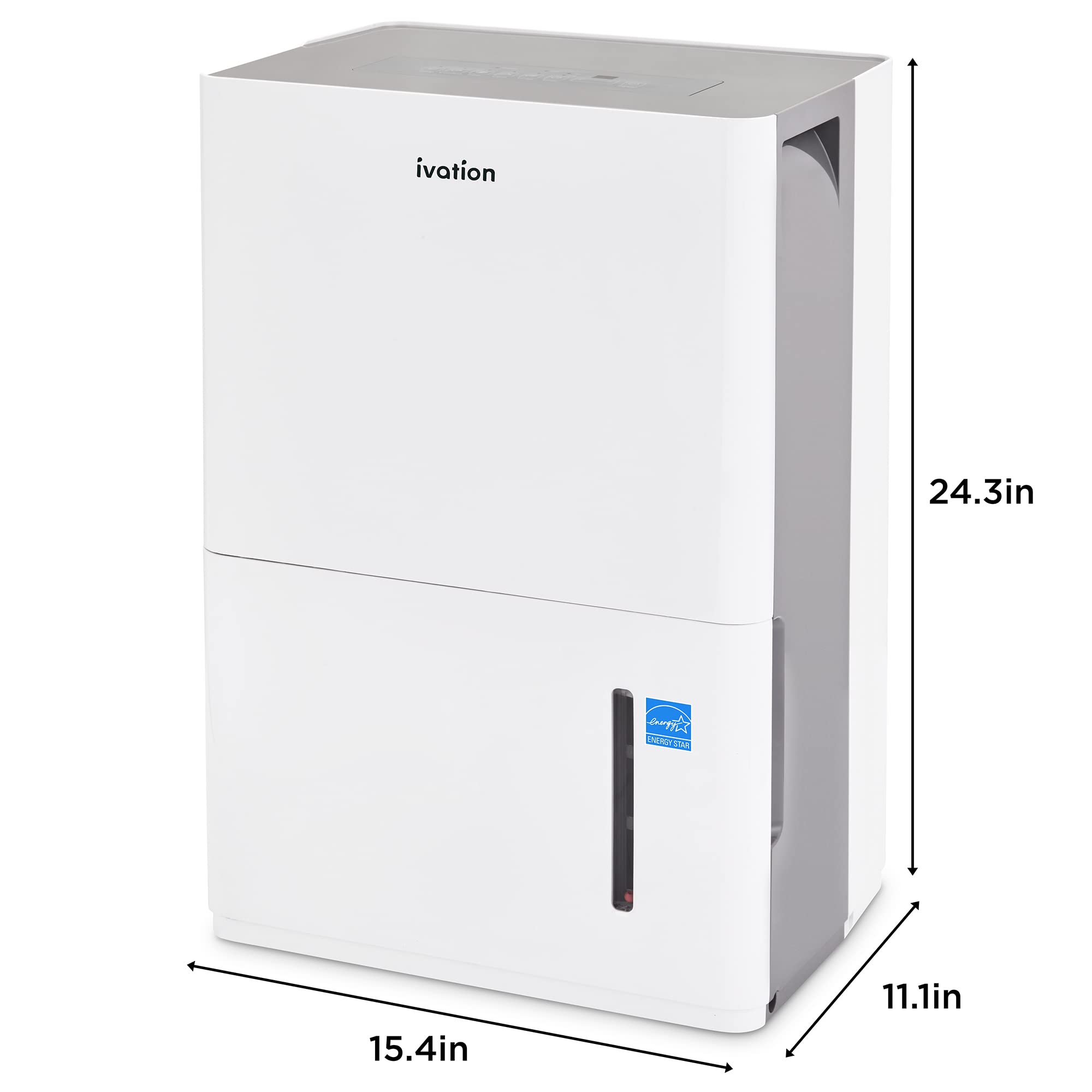 Ivation 4,500 Sq. Ft Energy Star Dehumidifier With Pump, Large Capacity Compressor De-humidifier for Big Rooms and Basements with Continuous Drain Hose Connector and Pump, Auto Shutoff and Restart