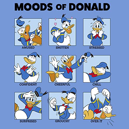 Disney Characters Donald Moods Boy's Performance Tee, Royal Blue Heather, Small