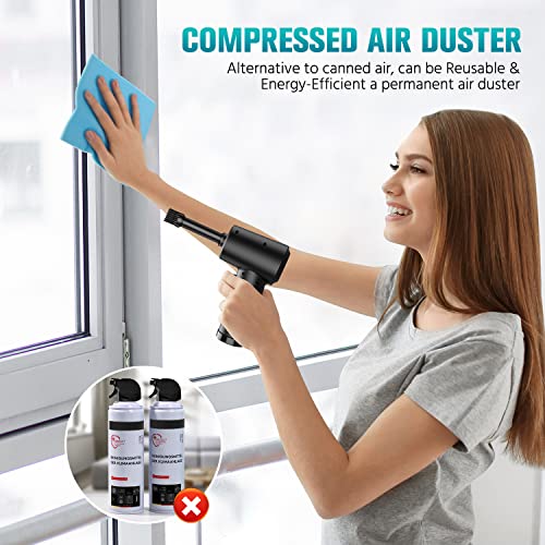 Compressed-air-Duster-100000RPM-Keyboard-Cleaner-Good Replace Compressed air can -Reusable no Canned air Duster -car Duster -pc Duster Electric Duster -Compressed air for Computer Jet Fan dry blower