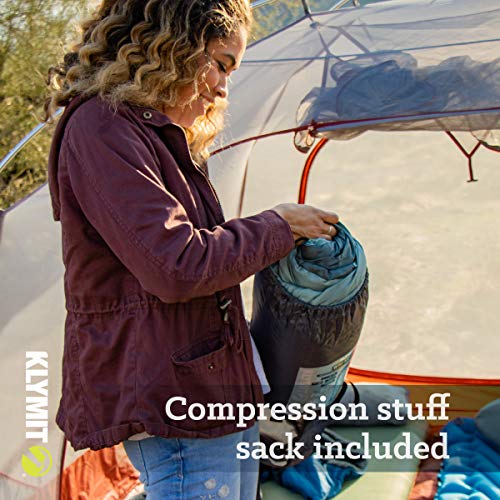 Klymit Wild Aspen Lightweight Mummy Sleeping Bag, 20 Degree Sleeping Bag for Camping, Hiking, and Backpacking in Cold Weather, Regular
