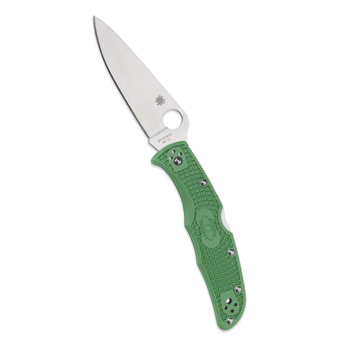 Spyderco Endura 4 Lightweight Signature Knife with 3.80" VG-10 Steel Blade and Green FRN Handle - PlainEdge - C10FPGR