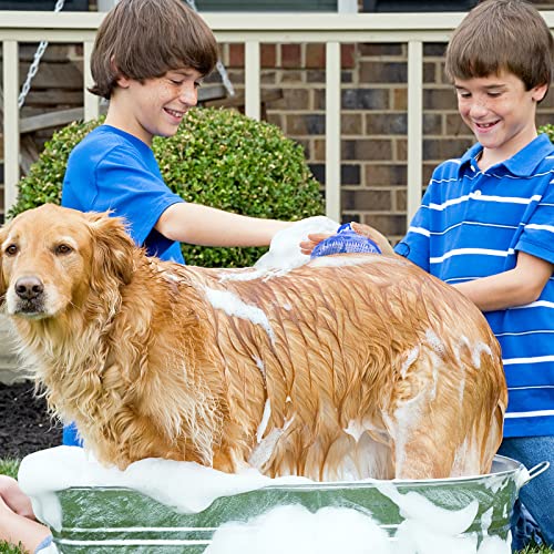 Dog Bath Brush Dog Grooming Brush, Lilpep Pet Shampoo Bath Brush Soothing Massage Rubber Comb with Adjustable Ring Handle for Long Short Haired Dogs and Cats