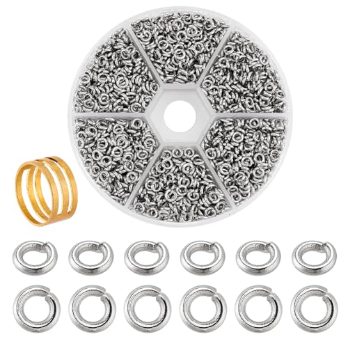 PH PandaHall 304 Stainless Steel Jump Ring, 550pcs 8mm Open Jump Rings 18-Gauge O Ring for Earring Bracelet Necklace Pendant Jewelry DIY Craft Making