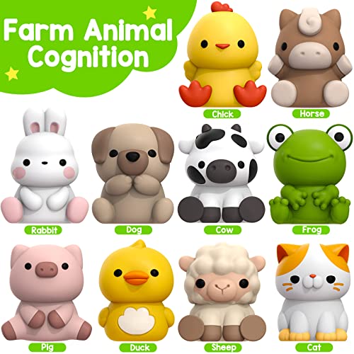 KMUYSL Learning Toys for 1,2,3 Year Old, 20 Pcs Animals Toy, Counting Skill, Color Matching, Fine Motor Game, Christmas Birthday Easter Educational Gift for Baby Toddler Boys Girls Age 12-18 Months