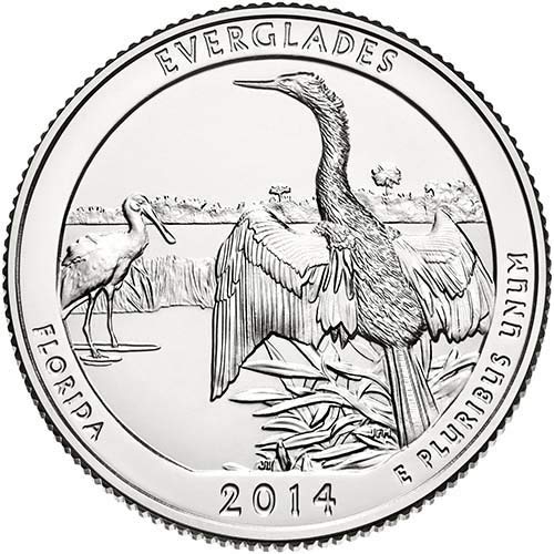 2014 P,D,S BU Everglades Florida National Park NP Quarter Choice Uncirculated US Mint 3 Coin Set