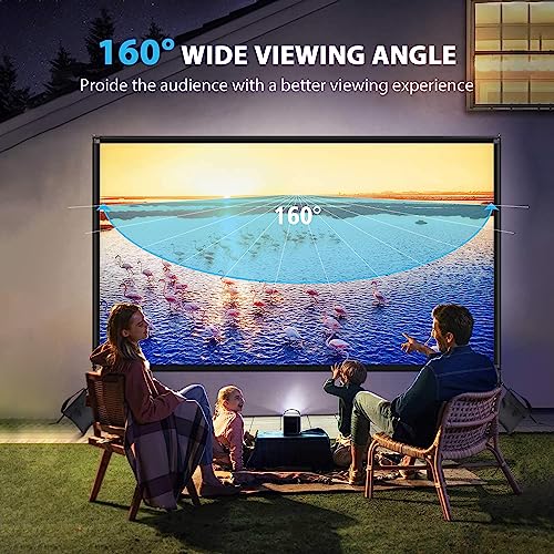 Projection Screen 120 inch - PHOPIK Outdoor Projector Screen and Stand - Portable 16:9 HD 4K Indoor Outdoor Projector Movies Screen for Home Theater Camping and Recreational Events