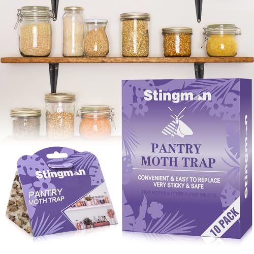 Powerful Clothing Moth Traps 8 Pack, Clothes Moth Trap with Pheromones, Sticky Traps Closet Moth Traps for House, Carpets, Fabrics, Webbing & Case-Bearing, Moth Treatment & Prevention