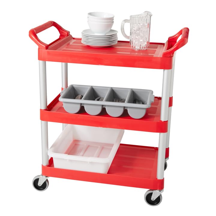 Rubbermaid Commercial Products 4-Compartment Plastic Cutlery Bin, 2lb Capacity, Gray, Supplies for Restauran/Kitchen Use