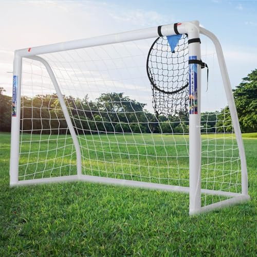 Hokicyos Soccer Goal for Backyard 6×4, 8×6 and 10×6.5 Soccer Goals with One Soccer Target Net and One Soccer Net, Weatherproof Soccer Goals with One Carry Bag for Kids and Adults' Practice or Training